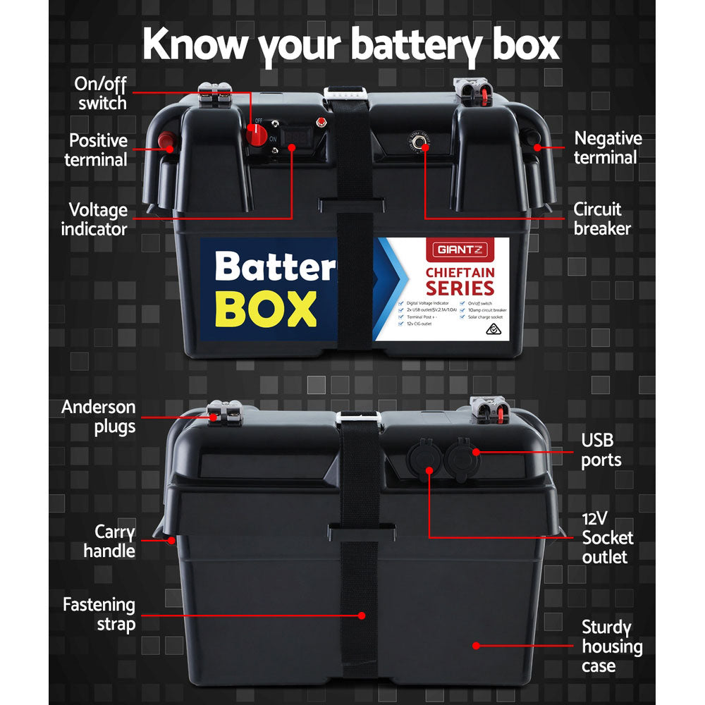 Battery Box Camping Portable Deep Cycle Case
