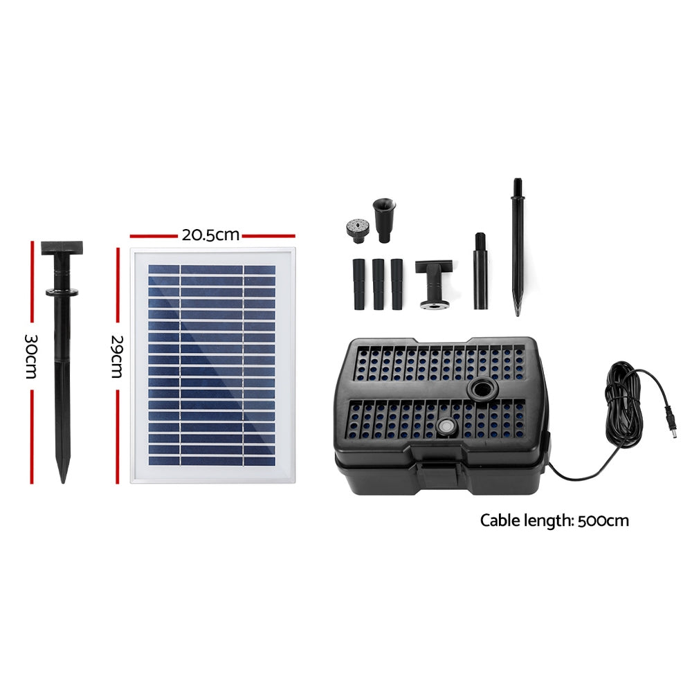 Solar Pond Pump with Eco Filter Box Water Fountain Kit