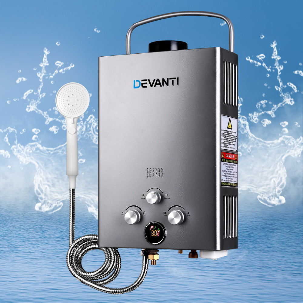 Outdoor Gas Hot Water Heater Portable Camping Shower 12V Pump