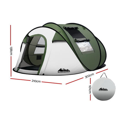 Camping Tent 4-5 Person Pop Up Family Hiking Beach Dome