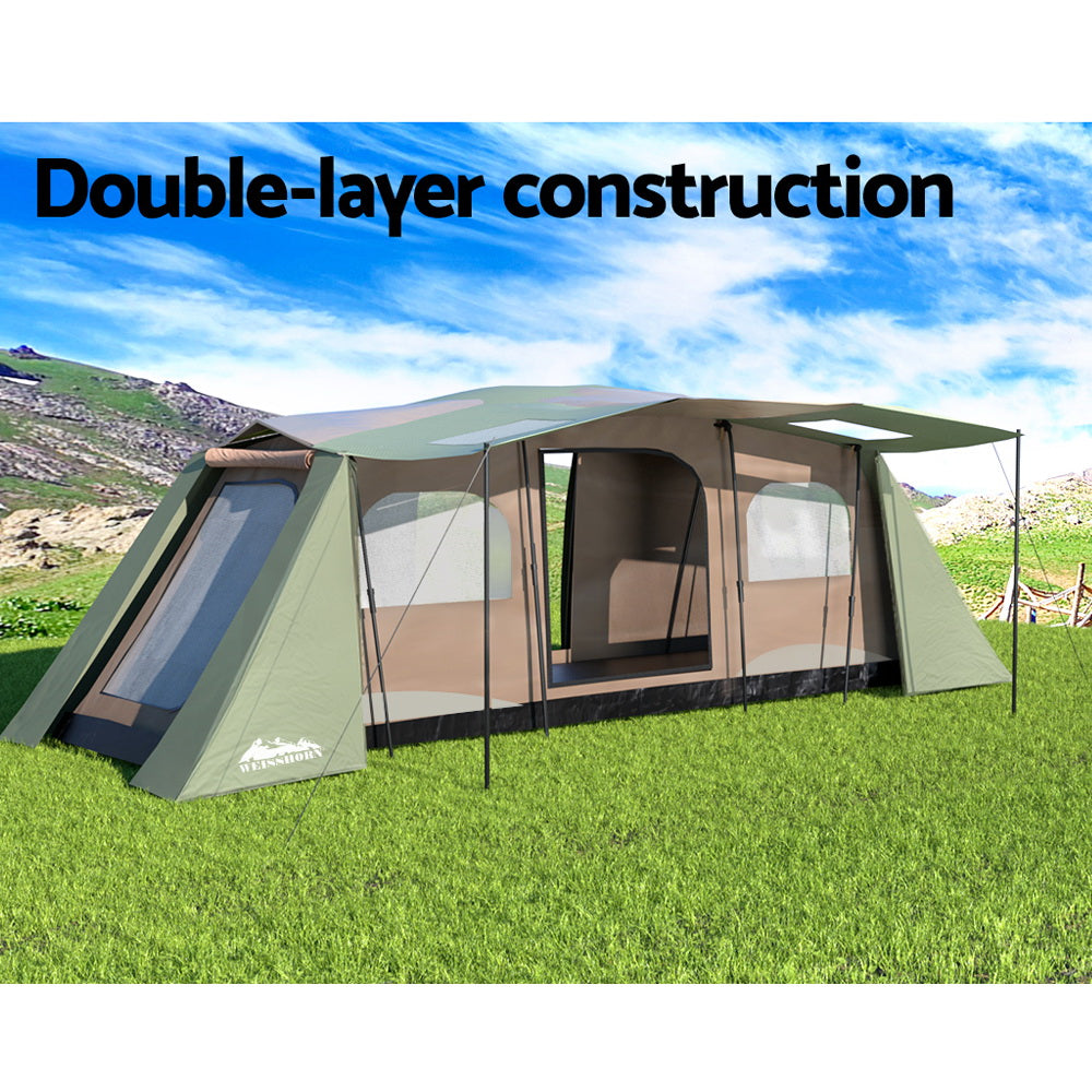 8-10 Person Camping Tent 3 Rooms Outdoor Family Hiking