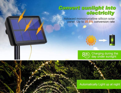 200 Waterproof LED Solar Fairy Light Outdoor 8 Modes Decoration