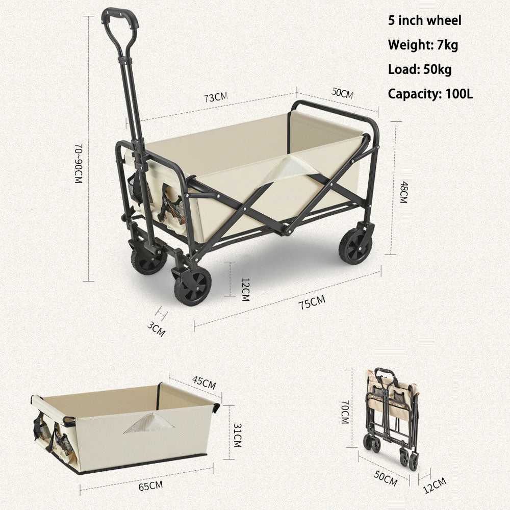 Folding Beach Wagon Cart Trolley Garden Collapsible
