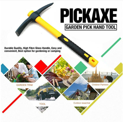 Outdoor Camping Fibreglass Handle Mini Pickaxe Garden Tool