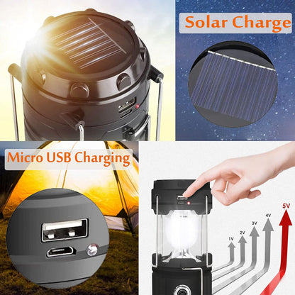 Lamp Solar Powered Rechargeable Torch Waterproof Lantern