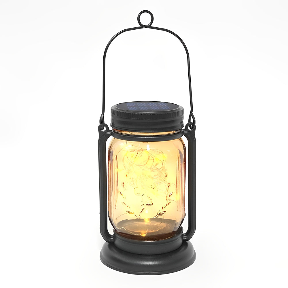 LUMIRO 4 Pack Solar Hanging Mason Jar Lights Decorative Solar Lantern with Stakes_3