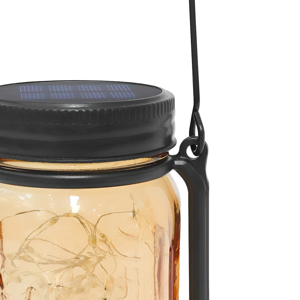 LUMIRO 4 Pack Solar Hanging Mason Jar Lights Decorative Solar Lantern with Stakes_4