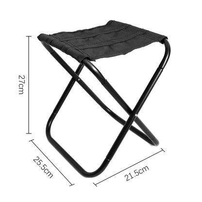HYPERANNGER 2 Pack Aluminum Alloy Camping Folding Stool with Storage Bag-Black_1