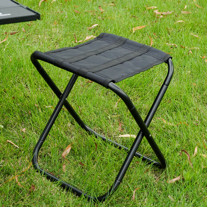 HYPERANNGER 2 Pack Aluminum Alloy Camping Folding Stool with Storage Bag-Black_4