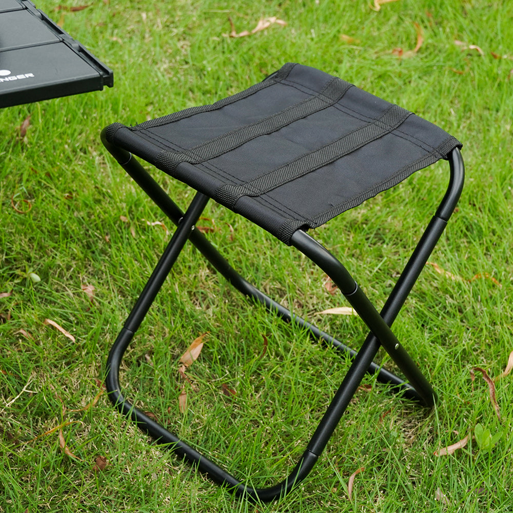 HYPERANNGER 2 Pack Aluminum Alloy Camping Folding Stool with Storage Bag-Black_5
