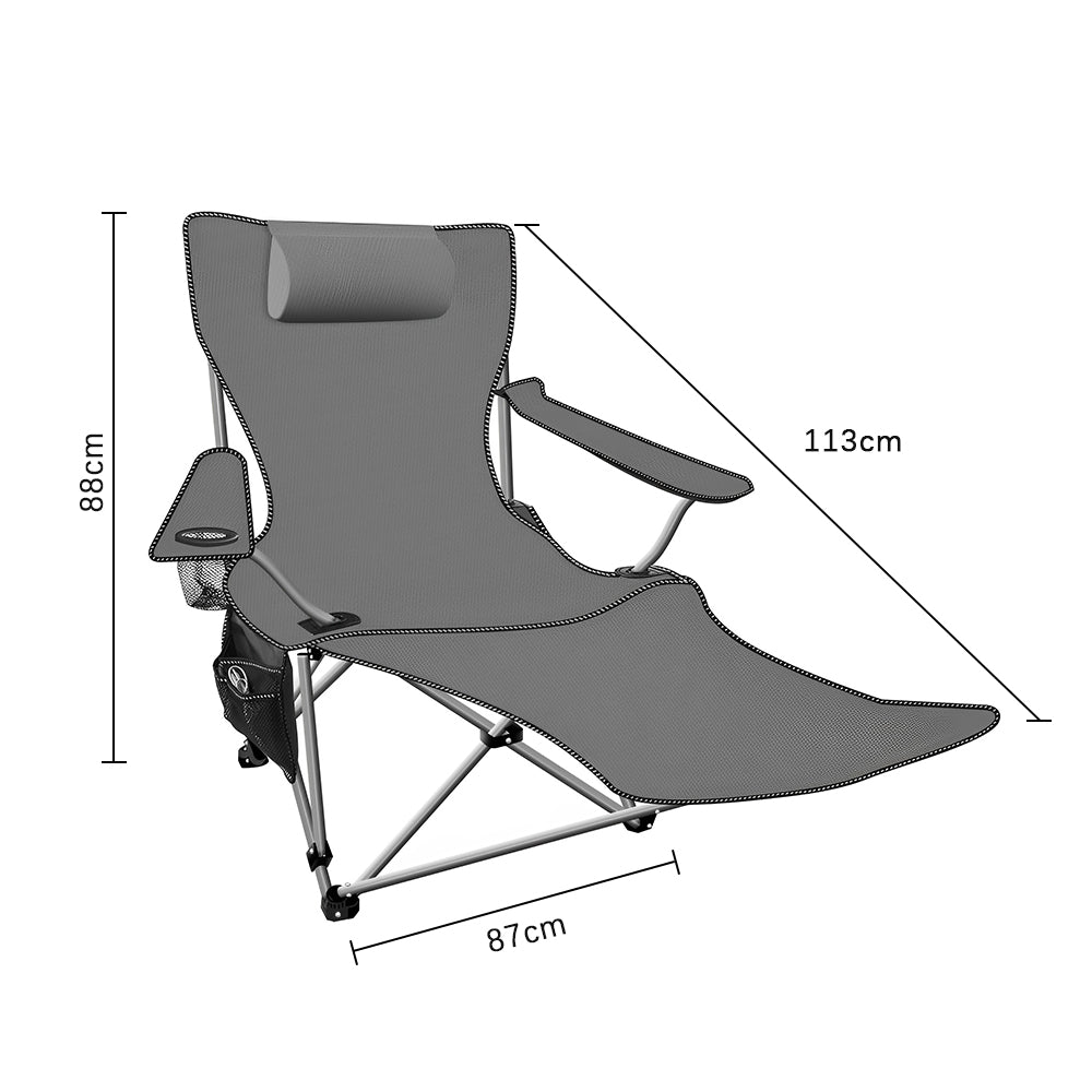 HYPERANGER Camping Chair with Foot Rest | Adjustable Sit and Lie Folding Chair for Ultimate Comfort_4