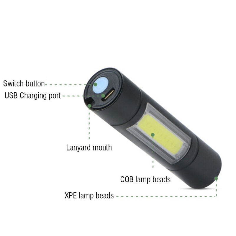 Super Bright Camping Torch Lamp COB Mini LED Flashlight USB Charging_10