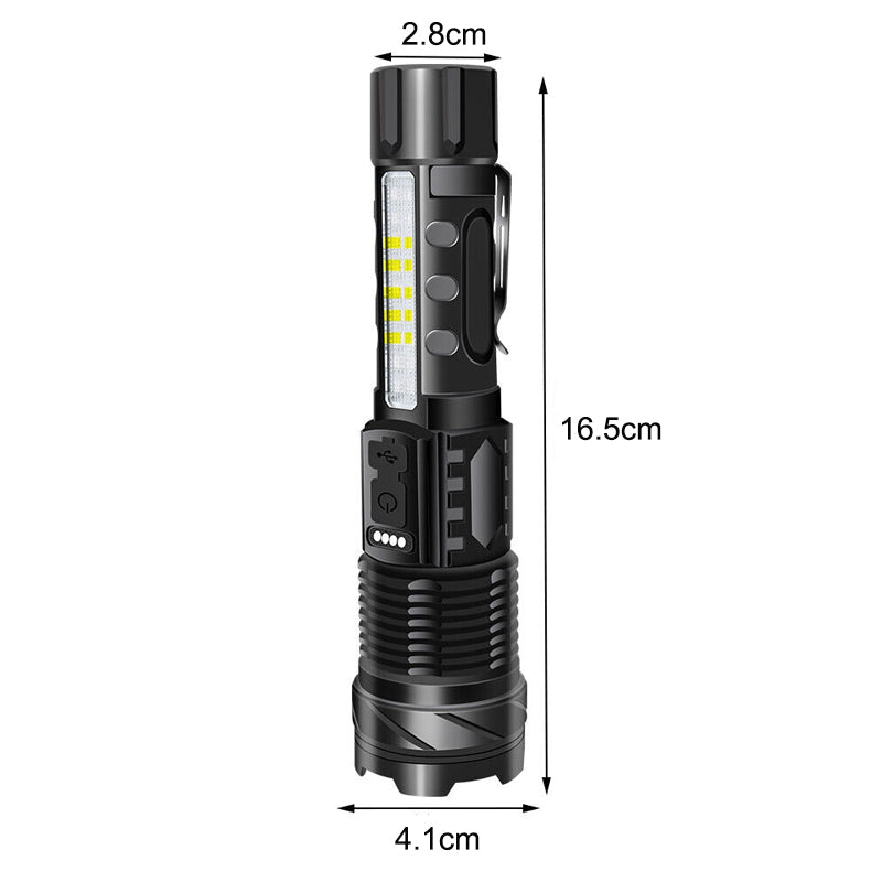 30W 14LED Tactical Flashlight White Laser Torch Lamp USB Charging_15