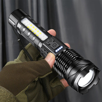 30W 14LED Tactical Flashlight White Laser Torch Lamp USB Charging_3