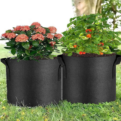 Pack of 10 Fabric Breathable Grow Pots Planter Bags with Handle_0