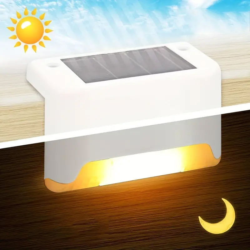4 Pcs Waterproof Solar Deck and Outdoor Path LED Light- Solar Powered_4