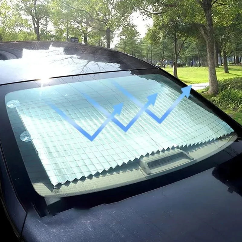 Retractable Auto Roller Sunshade Blinds for Car Front Windscreen_3