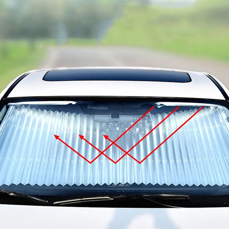 Retractable Auto Roller Sunshade Blinds for Car Front Windscreen_4