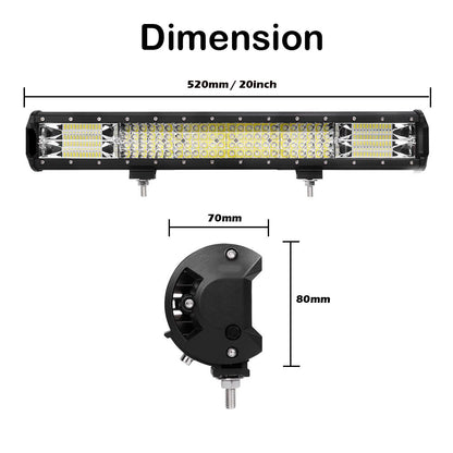 LED Light Bar Quad Row Combo Beam 4x4 Work Driving Lamp