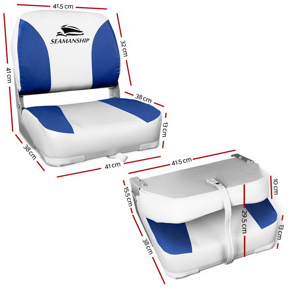 Set of 2 Folding Swivel Boat Seats - Pmboutdoor
