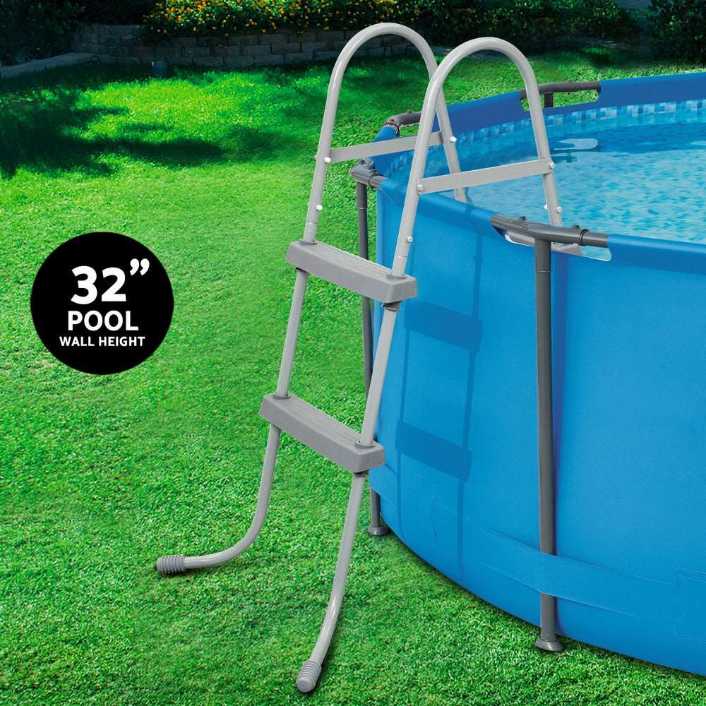 Ladder Above Ground Swimming Pools 84cm 32 inch Deep Removable Steps - Pmboutdoor