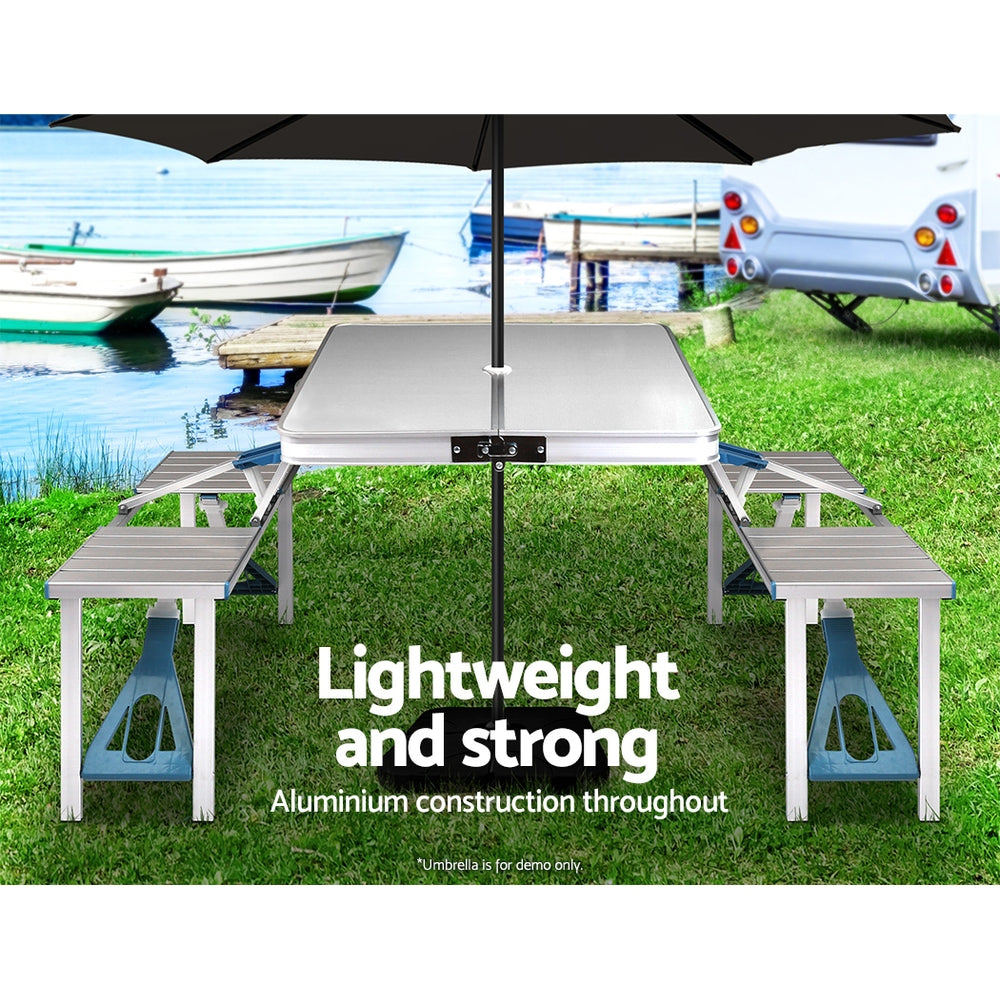 Portable Folding Camping Table and Chair Set 85cm - Pmboutdoor