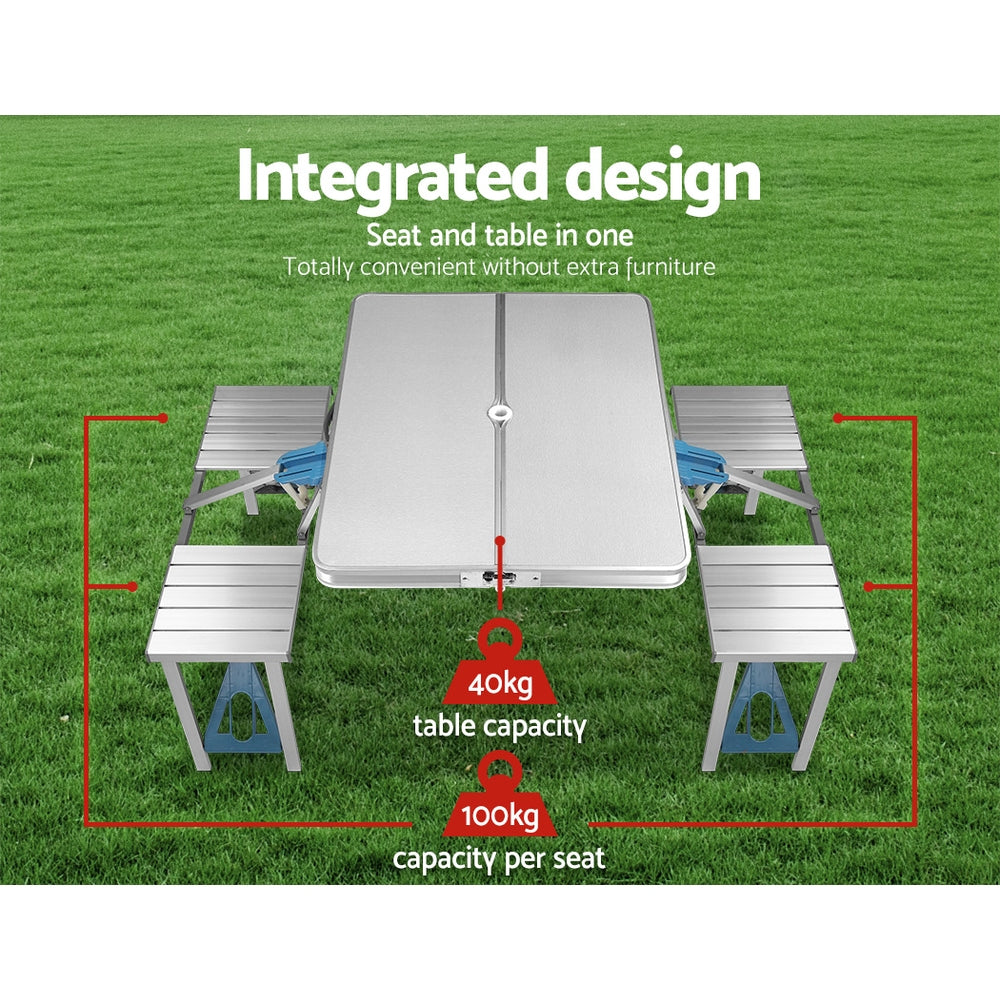 Portable Folding Camping Table and Chair Set 85cm - Pmboutdoor