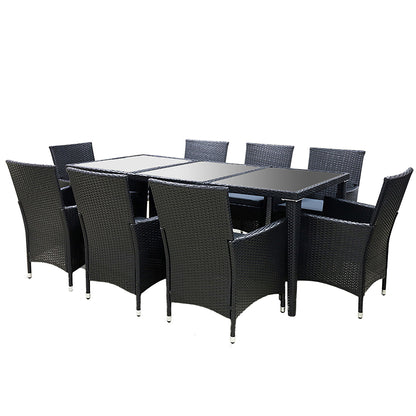 Outdoor Furniture Dining Set Black Garden