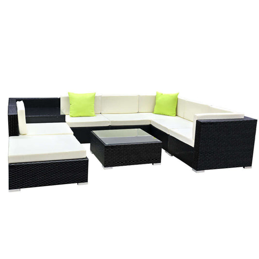9PC Outdoor Furniture Sofa Set Garden Patio Pool Lounge - Pmboutdoor