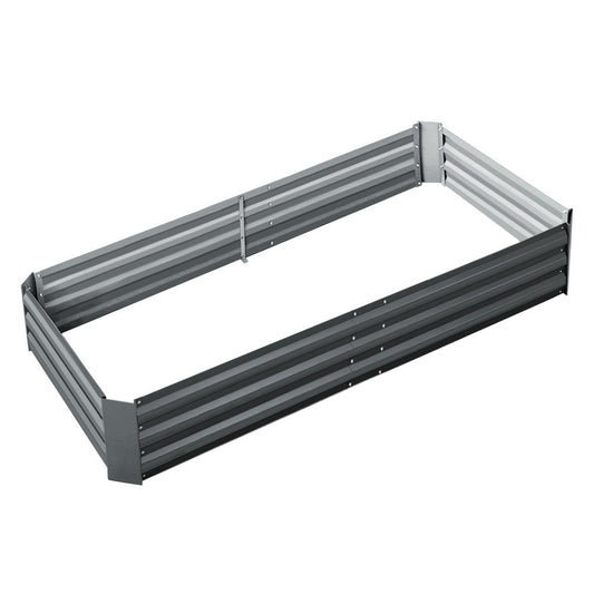 Galvanised Steel Garden Bed - Aluminium Grey - Pmboutdoor