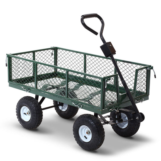 Mesh Garden Steel Cart - Green - Pmboutdoor