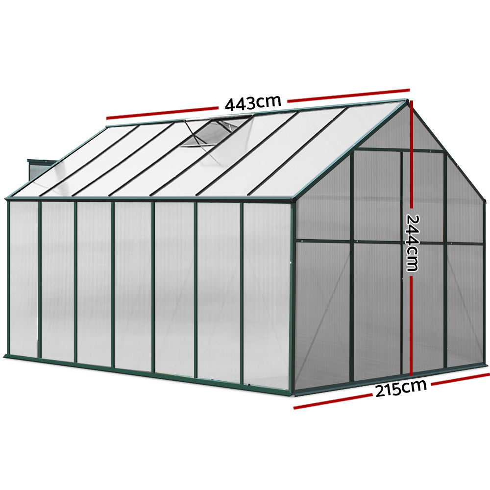 Greenfingers Aluminium Greenhouse Green House Garden Shed Polycarbonate - Pmboutdoor