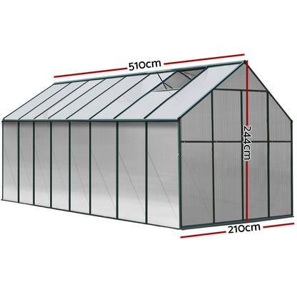 Greenfingers Aluminium Greenhouse Green House Garden Shed Polycarbonate - Pmboutdoor