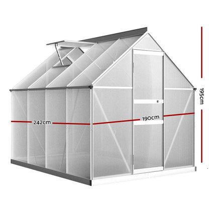 Greenfingers Aluminium Greenhouse Green House Garden Shed Polycarbonate - Pmboutdoor