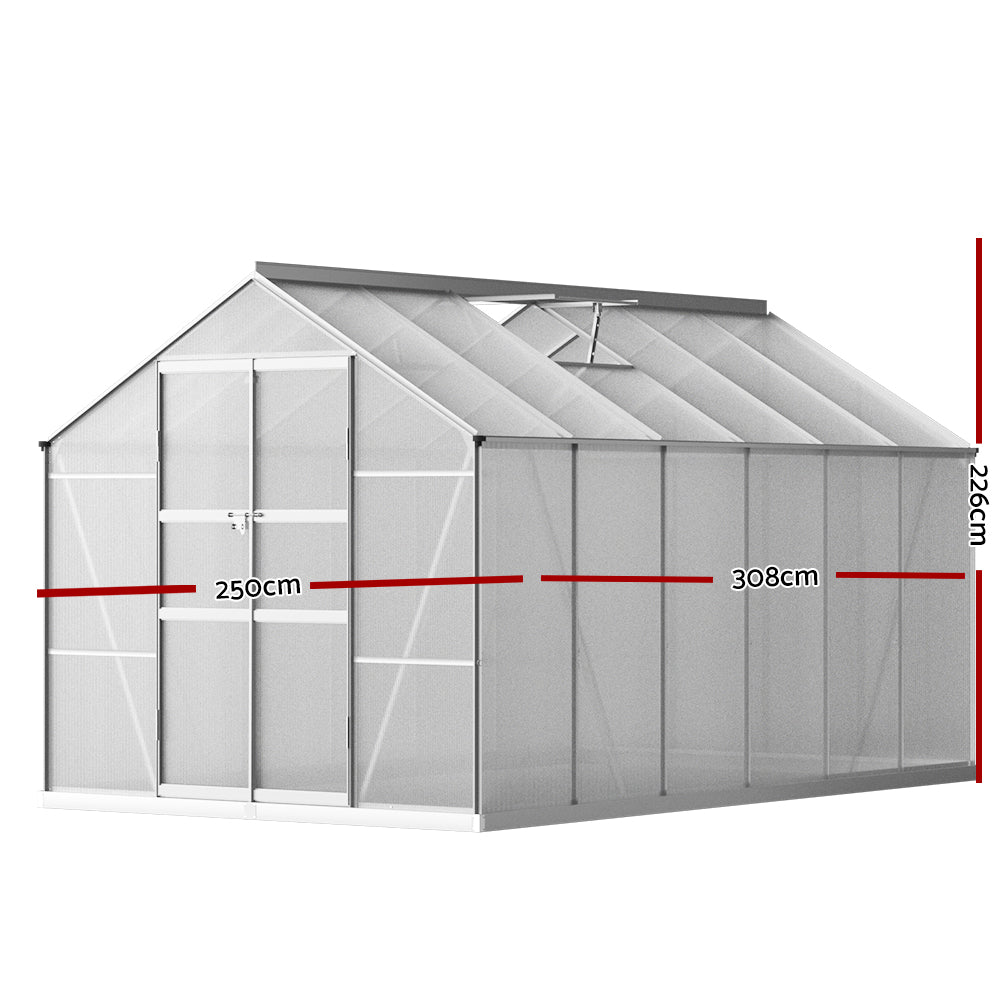 Greenfingers Aluminium Greenhouse Green House Garden Shed Polycarbonate - Pmboutdoor