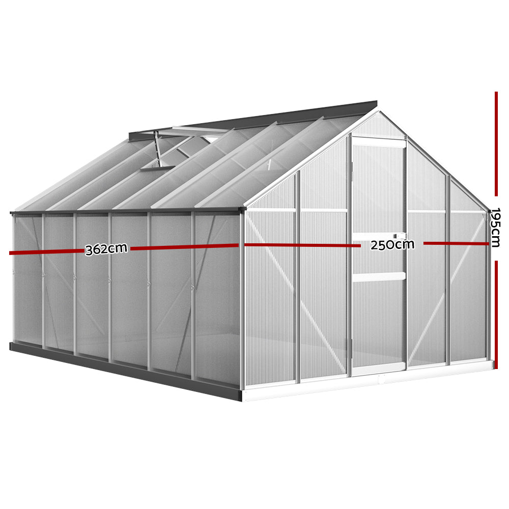 Greenfingers Aluminium Greenhouse Green House Garden Shed Polycarbonate - Pmboutdoor