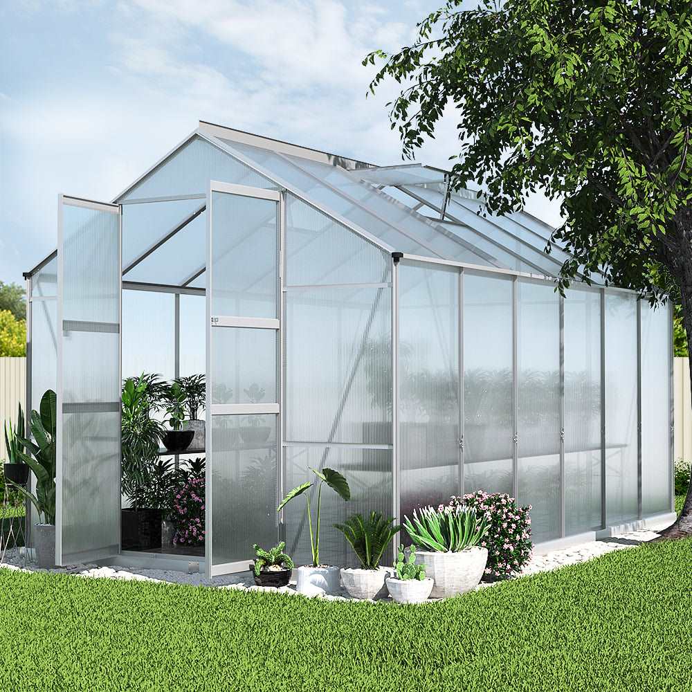 Greenfingers Aluminium Greenhouse Green House Garden Shed Polycarbonate - Pmboutdoor