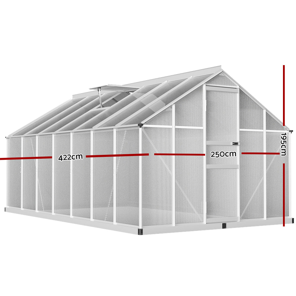 Greenfingers Aluminium Greenhouse Green House Garden Shed Polycarbonate - Pmboutdoor