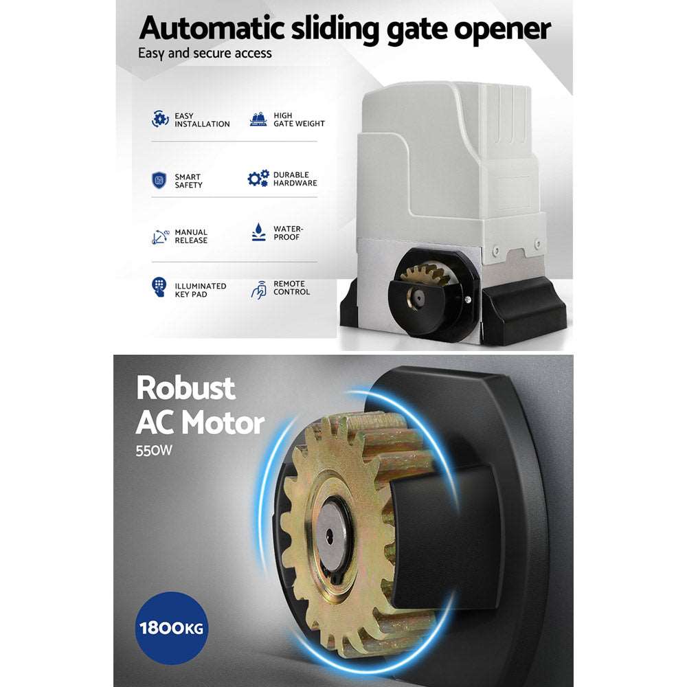 Auto Electric Sliding Gate Opener 1800KG Rails - Pmboutdoor