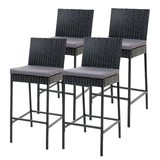 Set of 4 Outdoor Bar Stools Furniture - Pmboutdoor