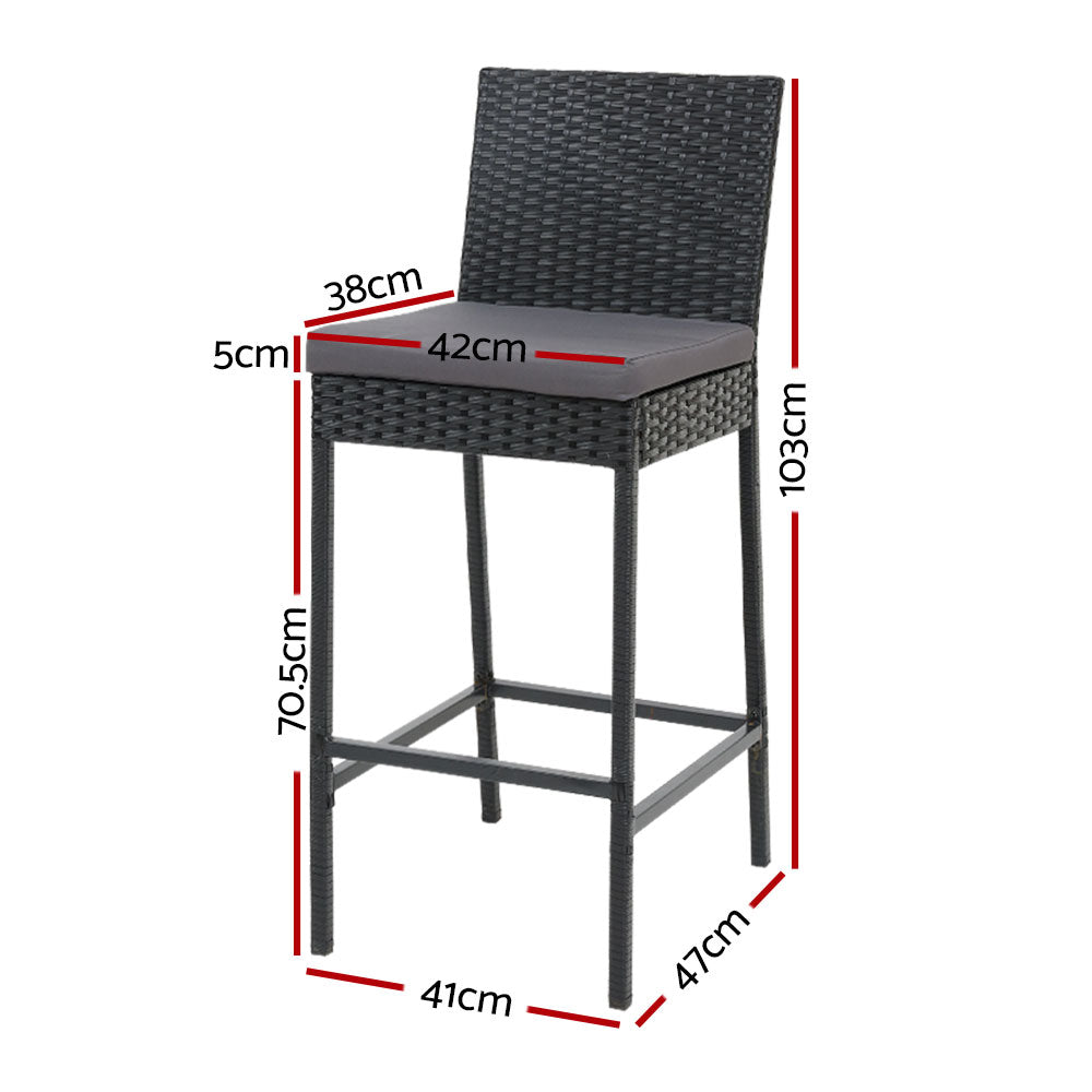 Set of 4 Outdoor Bar Stools Furniture - Pmboutdoor