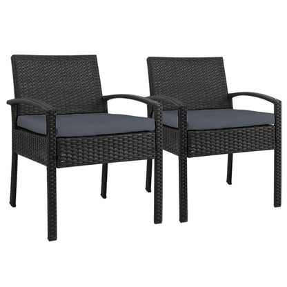 Set of 2 Outdoor Dining Chairs Furniture Lounge Setting Bistro - Pmboutdoor