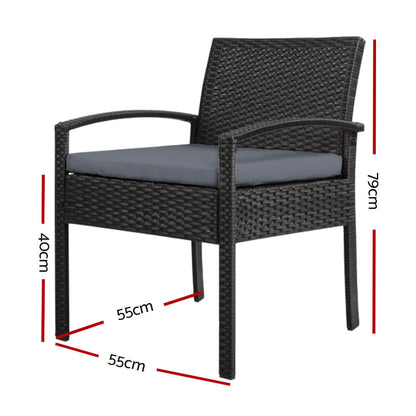 Set of 2 Outdoor Dining Chairs Furniture Lounge Setting Bistro - Pmboutdoor