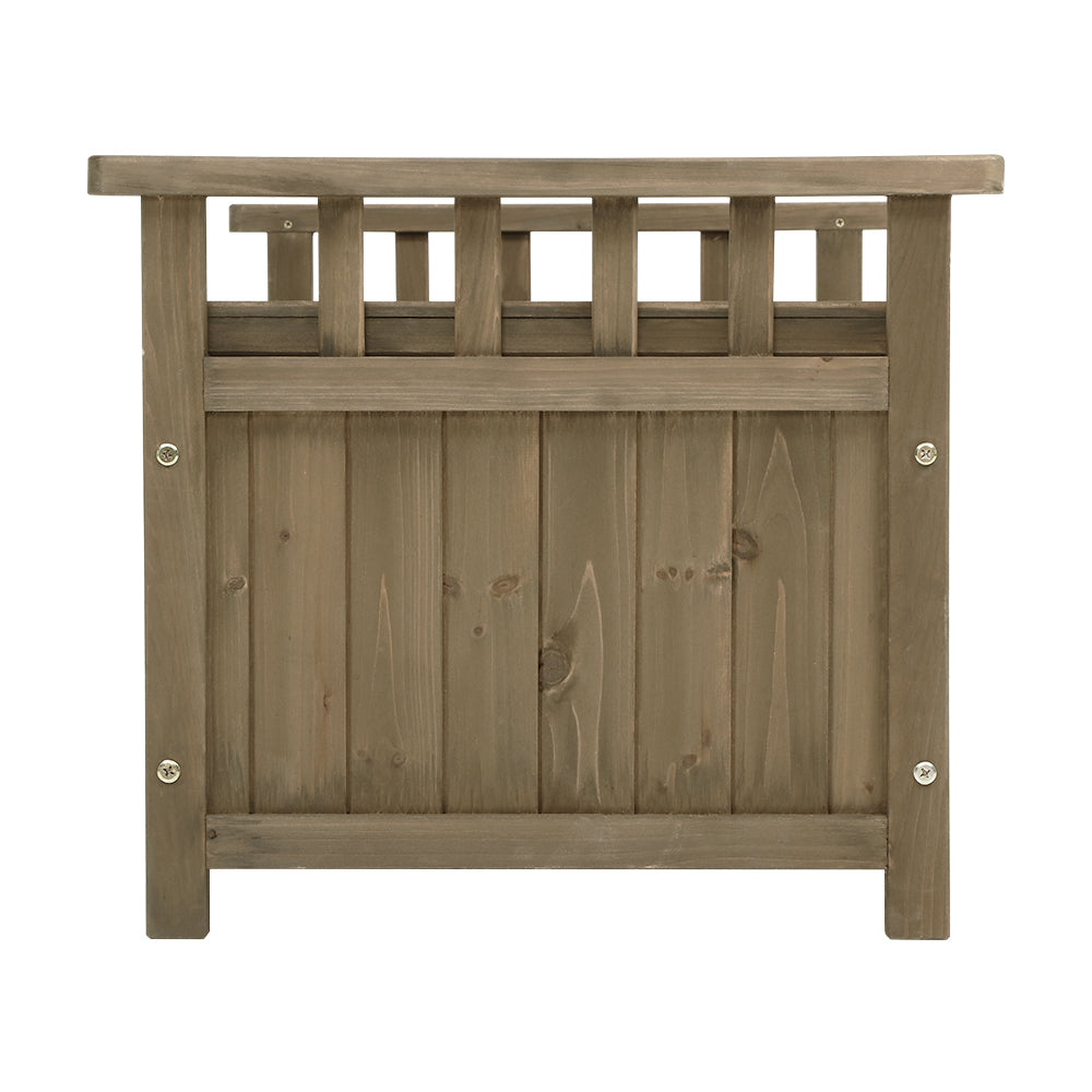 Outdoor Wooden Storage Box Bench Garden Chest Furniture