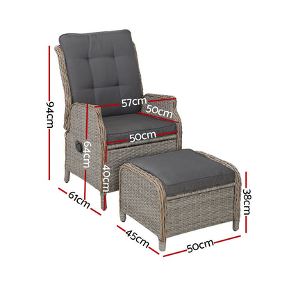 Sun lounge Recliner Chair Lounger Sofa Ottoman