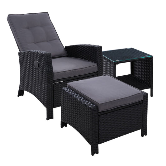 Sun lounge Setting Recliner Chair Outdoor Furniture - Pmboutdoor