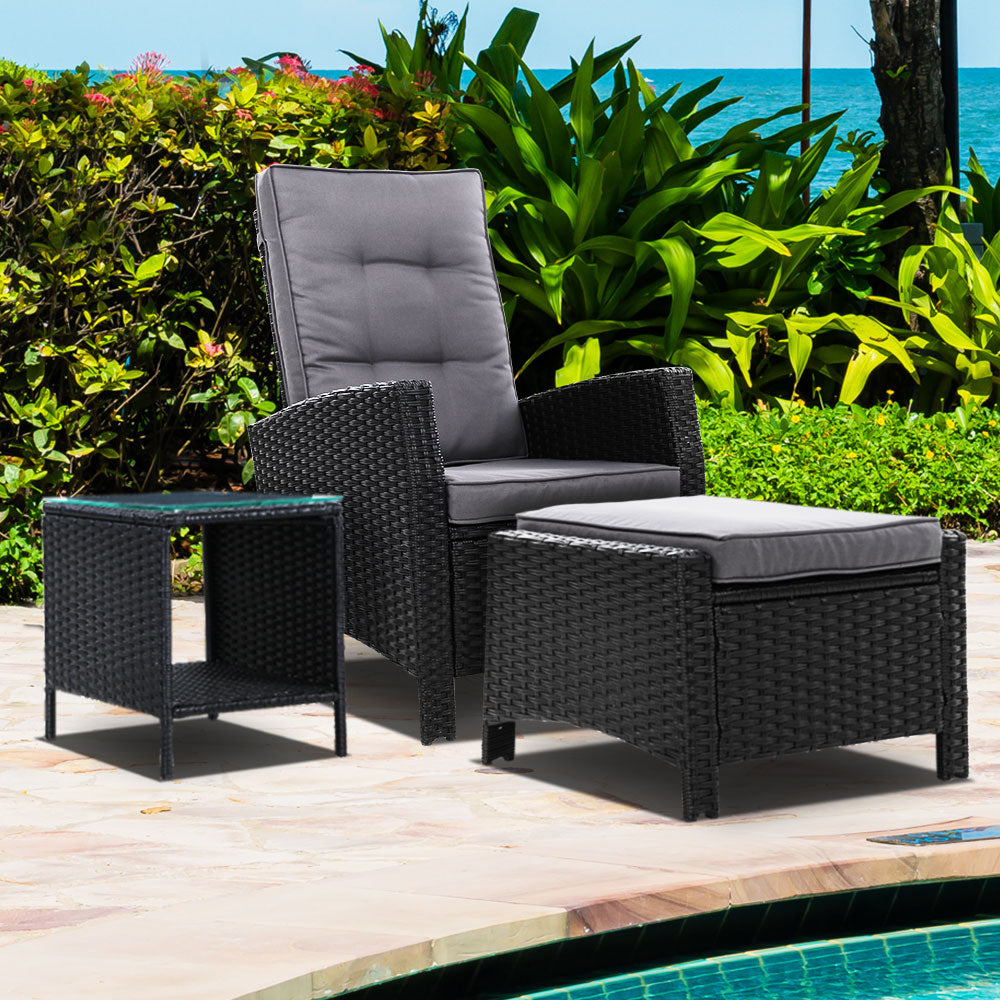 Sun lounge Setting Recliner Chair Outdoor Furniture - Pmboutdoor