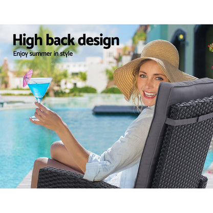 Sun lounge Setting Recliner Chair Outdoor Furniture - Pmboutdoor