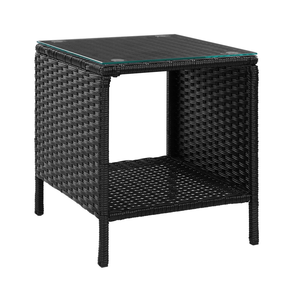 Side Table Coffee Patio Outdoor Furniture Rattan Desk Indoor Garden - Pmboutdoor