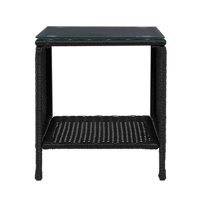 Side Table Coffee Patio Outdoor Furniture Rattan Desk Indoor Garden - Pmboutdoor